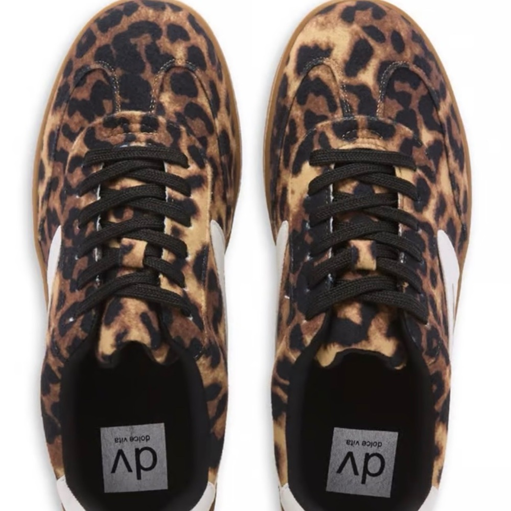 DV by Dolce Vita Leopard-Print Lace-Up Sneakers - Brown & Black- Quantum Charm